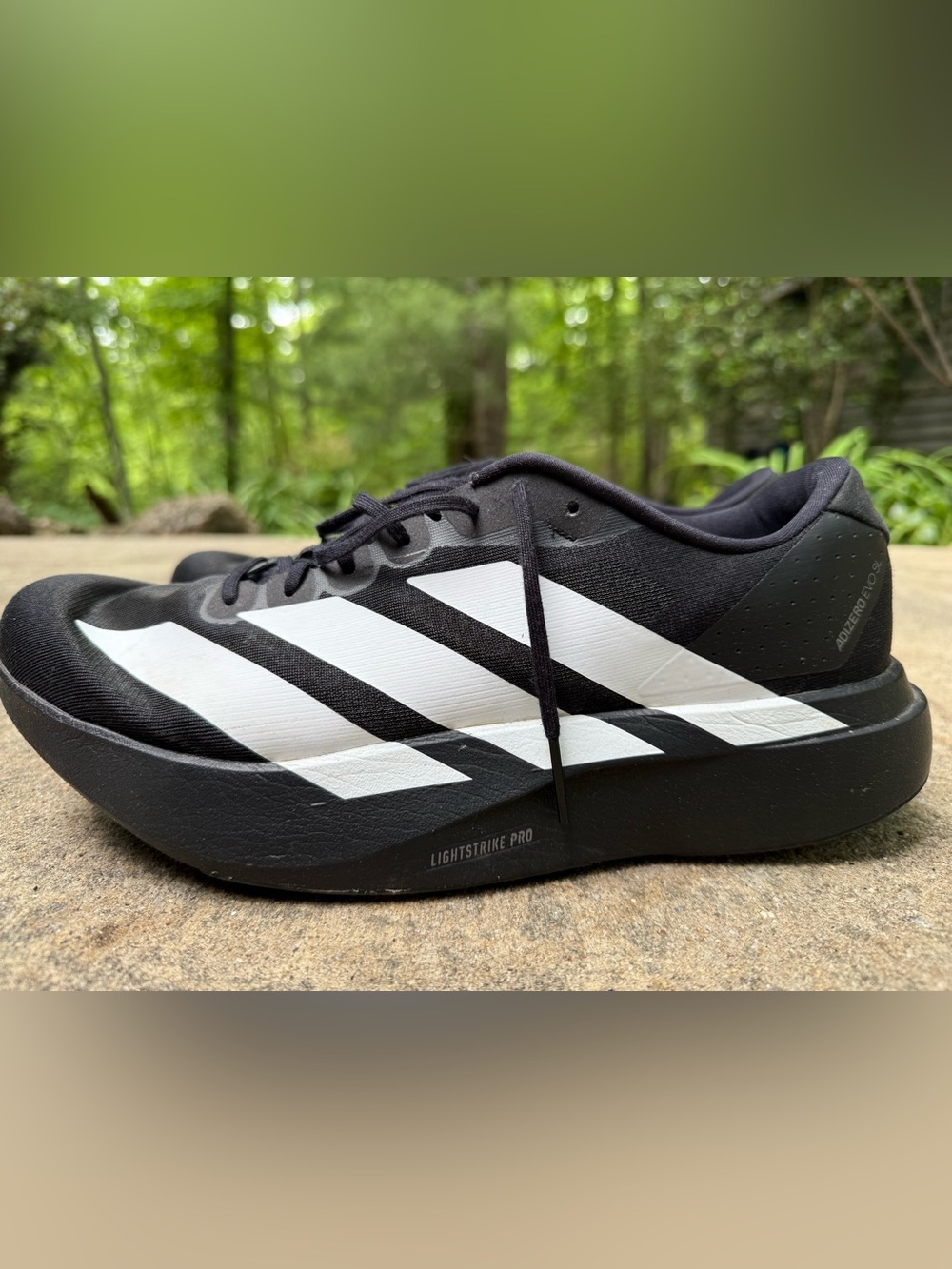 Adidas Adizero Evo SL Black/White Running Shoe Sz 12 - Picture 2 of 8